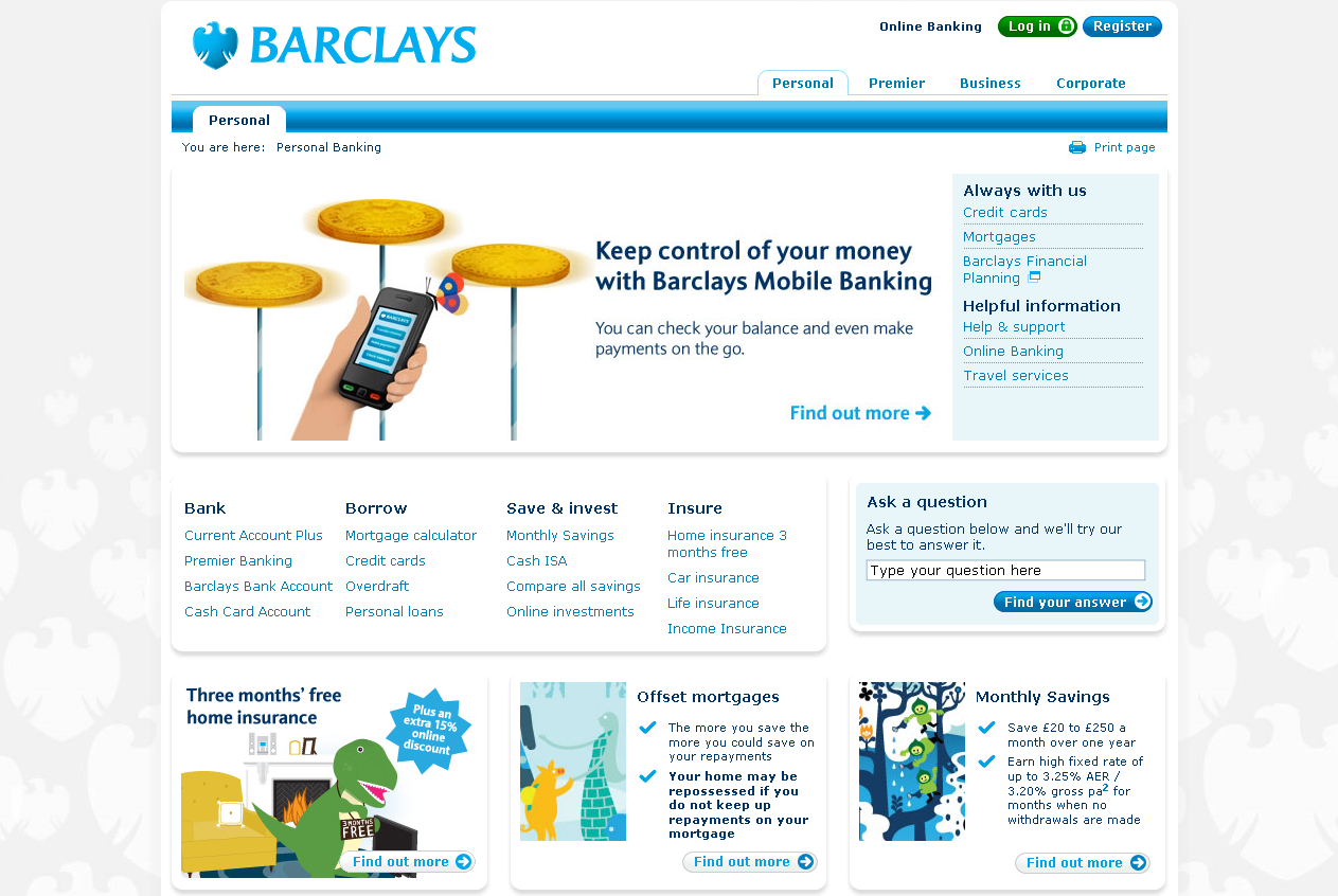 Captura de la Home del Barclays