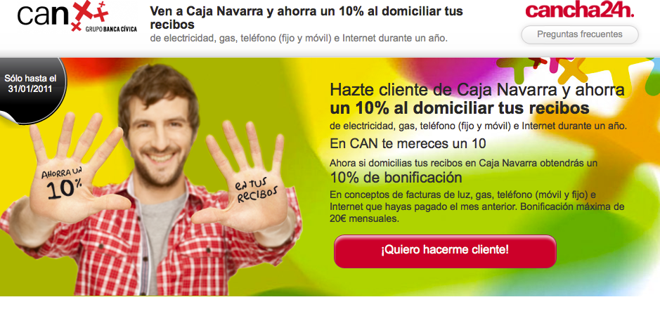 Campaña de hazte cliente de Caja Navarra