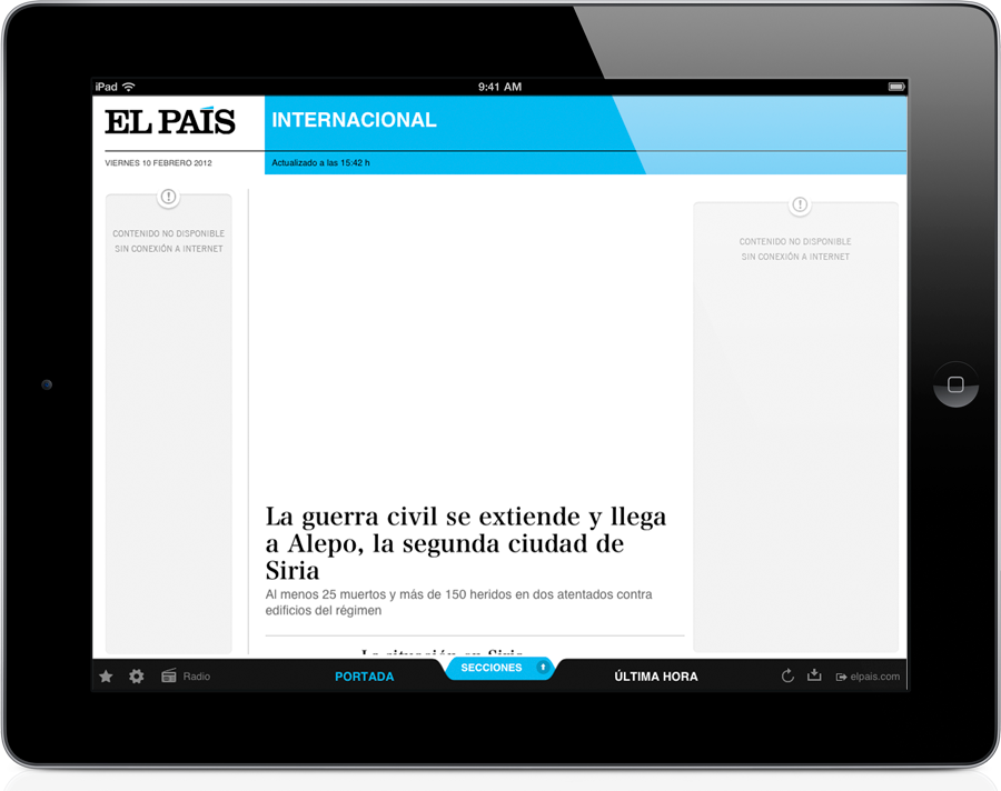 App El País sin conexión